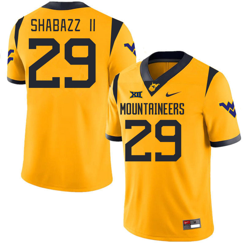 #29 Deuce Shabazz II West Virginia Mountaineers College 2024 New Uniforms Football Jerseys Stitched Sale-Gold